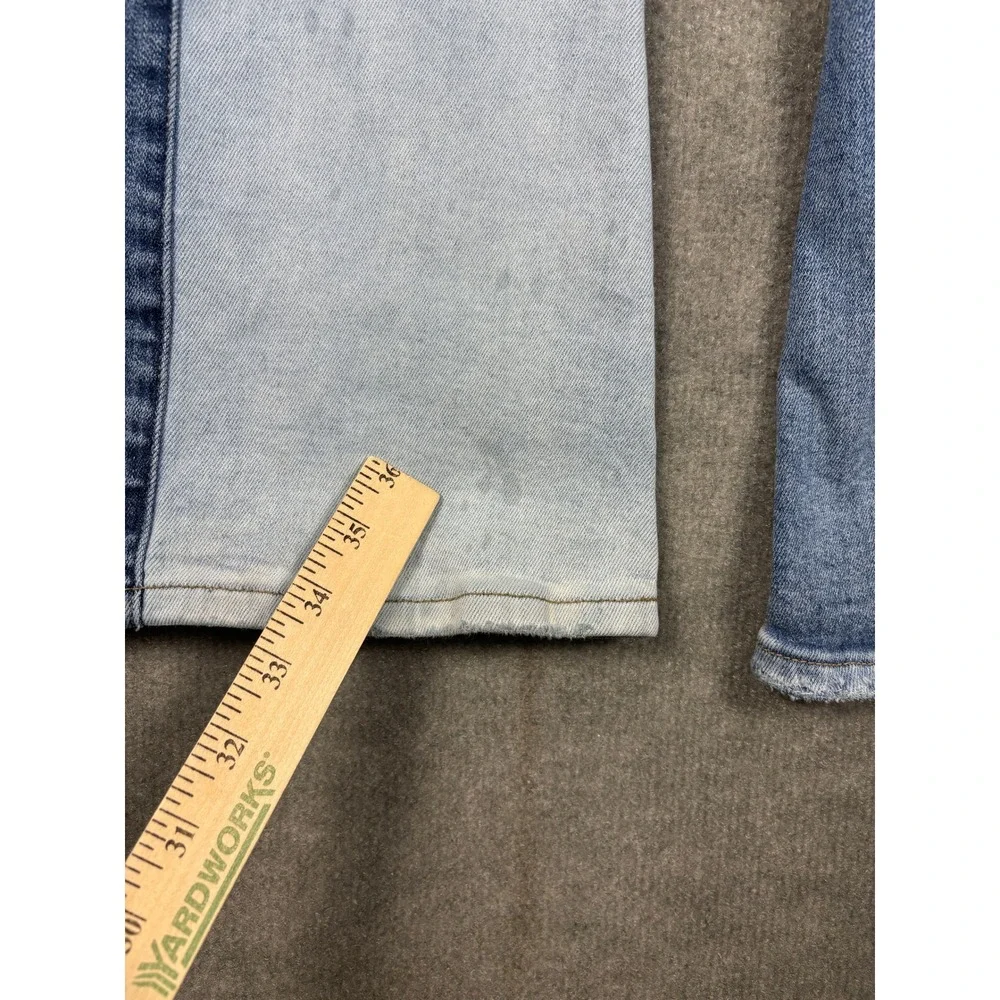 Vervet T5709 Patchwork Flare Jeans High Rise Mixed Wash Size 31 Blue Boho